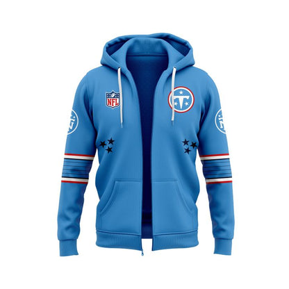 Official Tennessee Titans Cameron Ward Nike Light Blue Vapor F.U.S.E. Sewn Down Limited Zip Hoodie