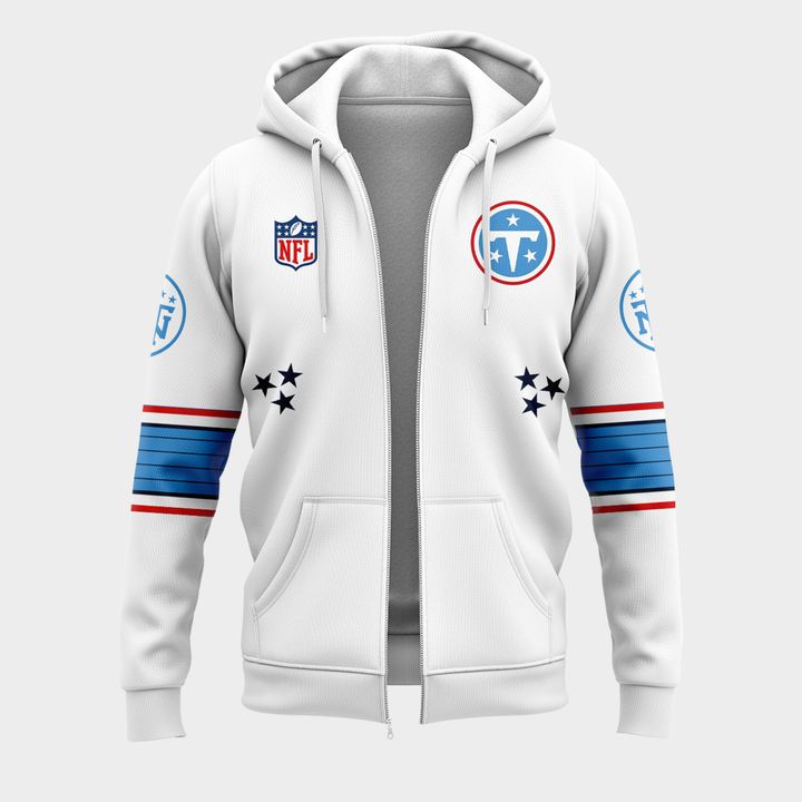 Official Tennessee Titans Cameron Ward Nike Light White Vapor F.U.S.E. Sewn Down Limited Zip Hoodie