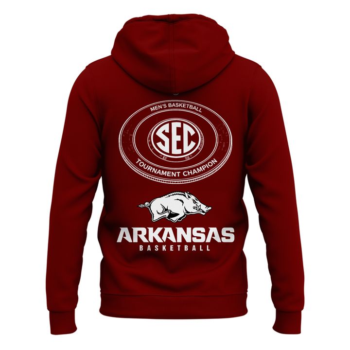 Arkansas Razorbacks Men's Basketball 2026 SEC Tournament Champions Locker Room Hoodie