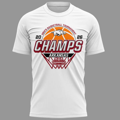 Arkansas Razorbacks Men's Basketball 2026 SEC Tournament Champions T Shirt