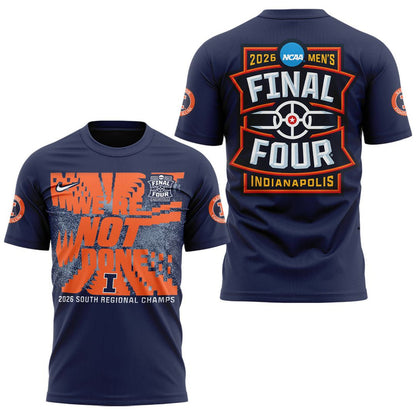 Navy Illinois Fighting Illini 2026 NCAA Men's Basketball Tournament March Madness Final Four T-Shirt-V2