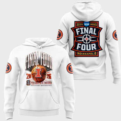 Men's White Illinois Fighting Illini 2026 NCAA Men's Basketball Tournament March Madness Final Four Hoodie