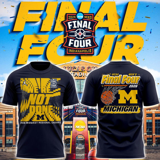 Exclusive Michigan Wolverines Men's Basketball Final Four Locker Room T-Shirt for fans