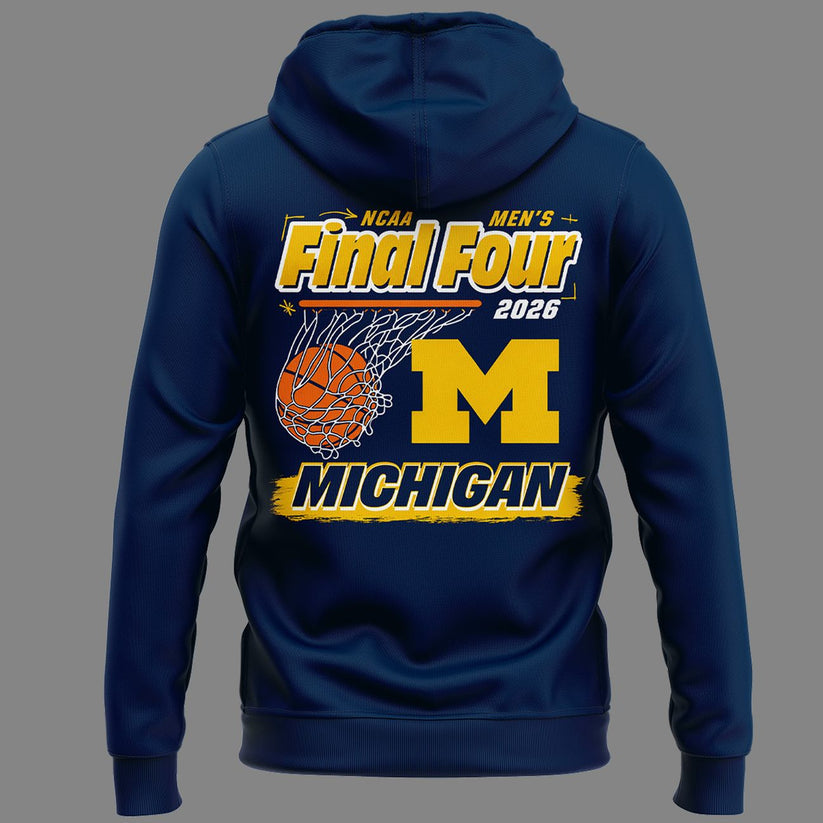 Michigan Wolverines Men's Basketball Final Four Locker Room Hoodie for fans
