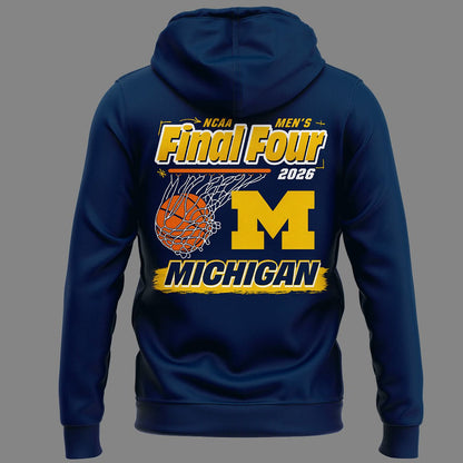 Michigan Wolverines Men's Basketball Final Four Locker Room Hoodie for fans