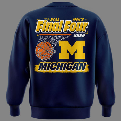 Michigan Wolverines Men's Basketball Final Four Locker Room Sweatshirt for fans