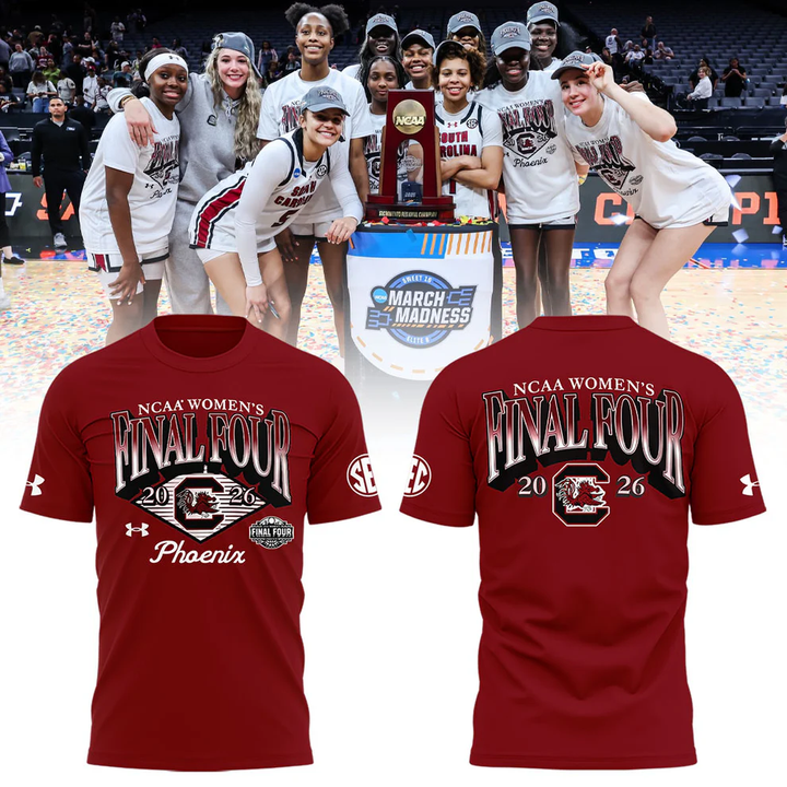 South Carolina Gamecocks 2026 NCAA Women's Basketball Tournament March Madness Final Four T-Shirt