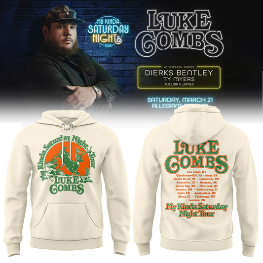 Special Luke Combs x Notre Dame Fighting My Kinda Saturday Night Tour Hoodie