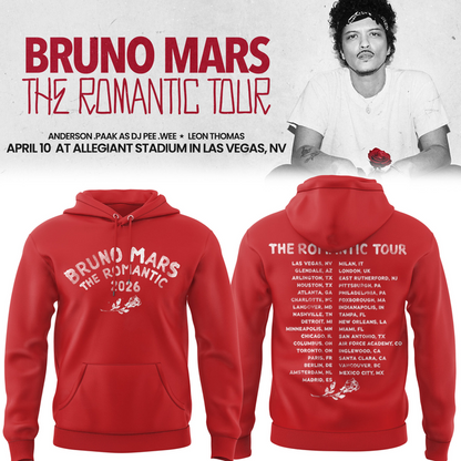 Bruno Mars x Ohio State Buckeyes Football - The Romantic Tour x Ohio Stadium Hoodie