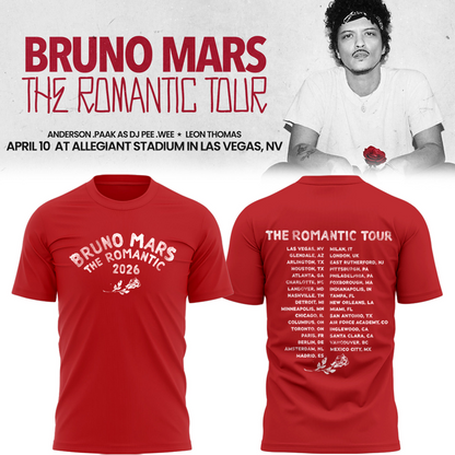 Bruno Mars x Ohio State Buckeyes Football - The Romantic Tour x Ohio Stadium Tshirt