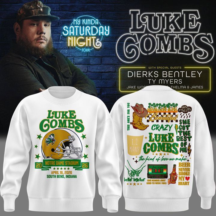 Luke Combs x Notre Dame Stadium "My Kinda Saturday Night Tour" 2026 Sweatshirt