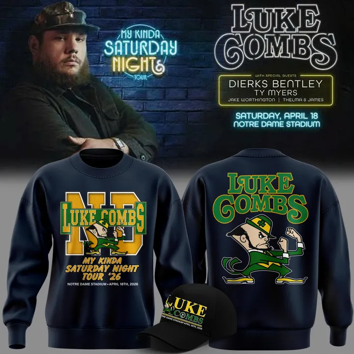 Luke Combs x Notre Dame Stadium "My Kinda Saturday Night Tour" 2026 Sweatshirt