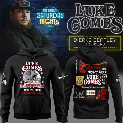 Luke Combs x Ohio State Stadium Tour - Black Hoodie