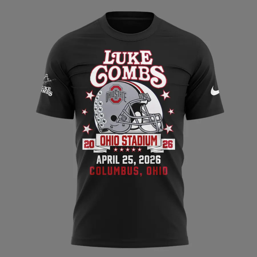 Limited Edition Luke Combs x Ohio State Stadium Tour Black T-Shirt