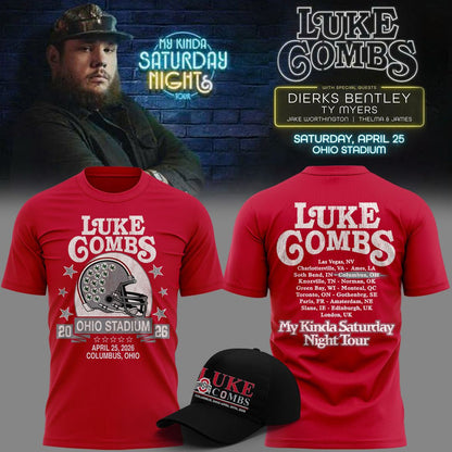Luke Combs x Ohio State Stadium - My Kinda Saturday Night Tour T-Shirt