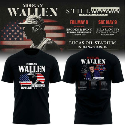 Indianapolis Colts x Morgan Wallen "Still The Problem Tour" 2026 Black T-Shirt