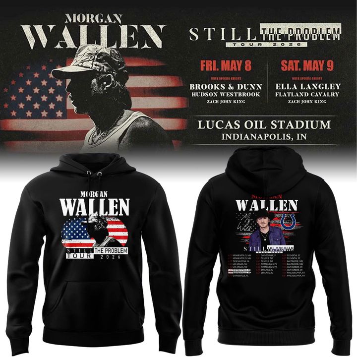 Indianapolis Colts x Morgan Wallen "Still The Problem Tour" 2026 BLue Hoodie