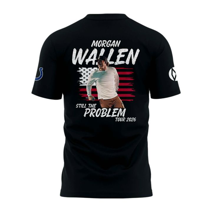 Indianapolis Colts x Morgan Wallen "Still The Problem Tour" 2026 Black T-Shirt
