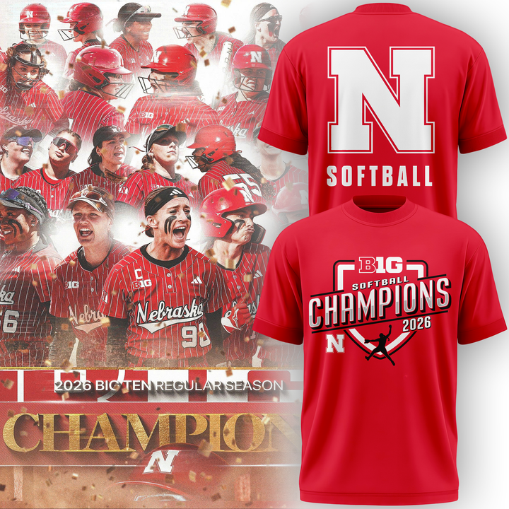 Nebraska Softball 2026 BIG TEN REGULAR SEASON CHAMPIONS - Tshirt