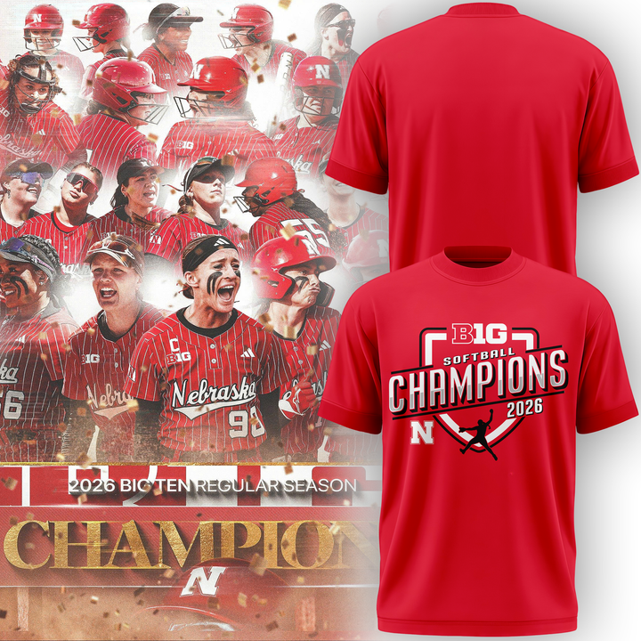 Nebraska Softball 2026 BIG TEN REGULAR SEASON CHAMPIONS - Tshirt