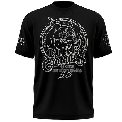 Exclusive Version Black Tshirt Luke Combs x Oklahoma Sooners