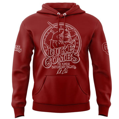 Exclusive Version Red Hoodie Luke Combs x Oklahoma Sooners