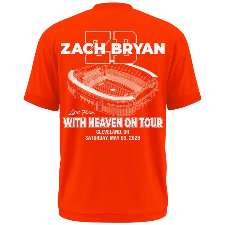 Zach Bryan x Cleveland Browns "WITH HEAVEN ON TOUR" Limited Edition - T Shirt