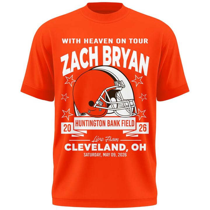Zach Bryan x Cleveland Browns "WITH HEAVEN ON TOUR" Limited Edition - T Shirt