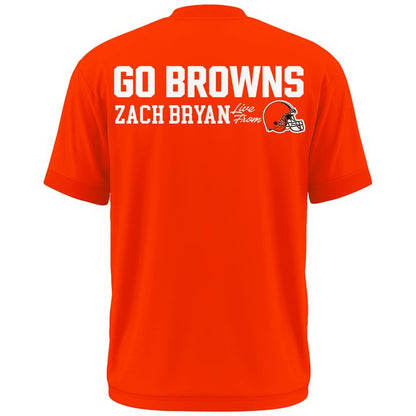 01.Zach Bryan x Cleveland Browns "WITH HEAVEN ON TOUR" Limited Edition - T Shirt
