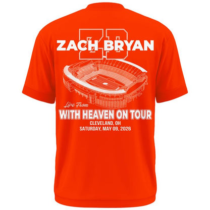 02.Zach Bryan x Cleveland Browns "WITH HEAVEN ON TOUR" Limited Edition - T Shirt