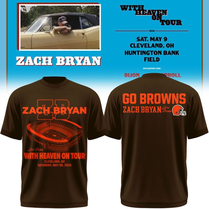 04.Zach Bryan x Cleveland Browns "WITH HEAVEN ON TOUR" Limited Edition - T Shirt
