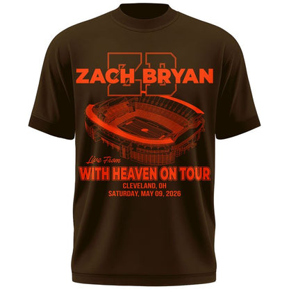 04.Zach Bryan x Cleveland Browns "WITH HEAVEN ON TOUR" Limited Edition - T Shirt