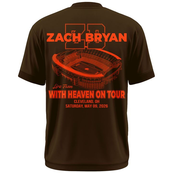 05.Zach Bryan x Cleveland Browns "WITH HEAVEN ON TOUR" Limited Edition - T Shirt