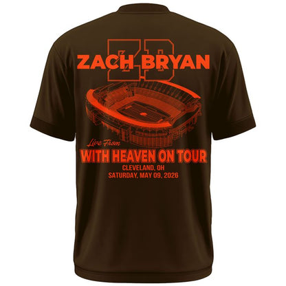 05.Zach Bryan x Cleveland Browns "WITH HEAVEN ON TOUR" Limited Edition - T Shirt
