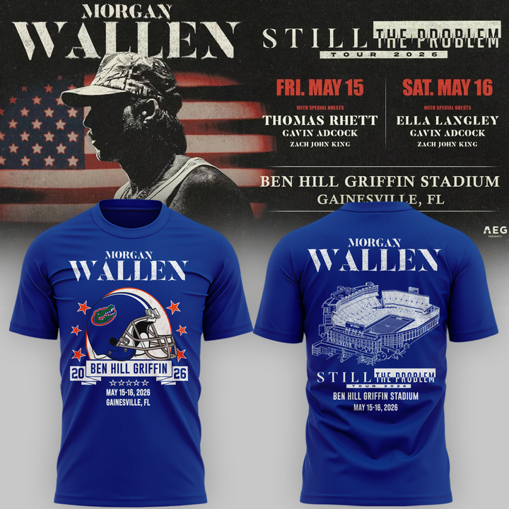 Limited Edition Morgan Wallen x Florida Gators Blue Tshirt 2026
