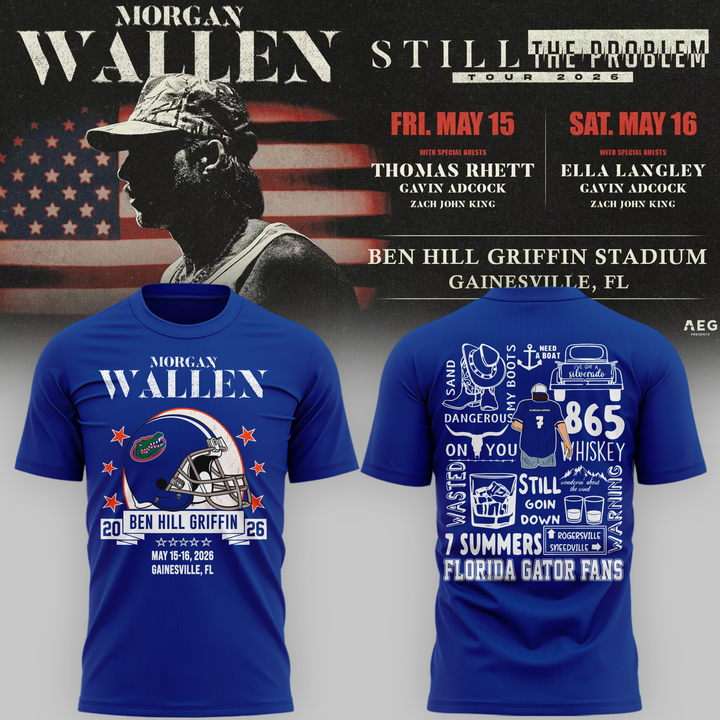 1.Limited Edition Morgan Wallen x Florida Gators Blue Tshirt 2026