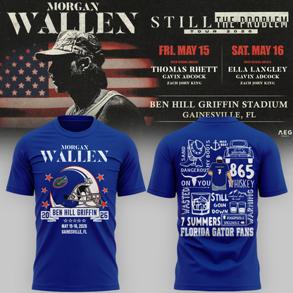 1.Limited Edition Morgan Wallen x Florida Gators Blue Tshirt 2026