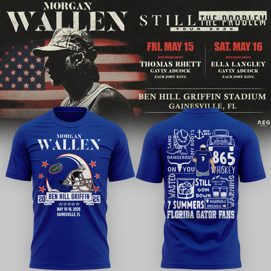 1.Limited Edition Morgan Wallen x Florida Gators Blue Tshirt 2026