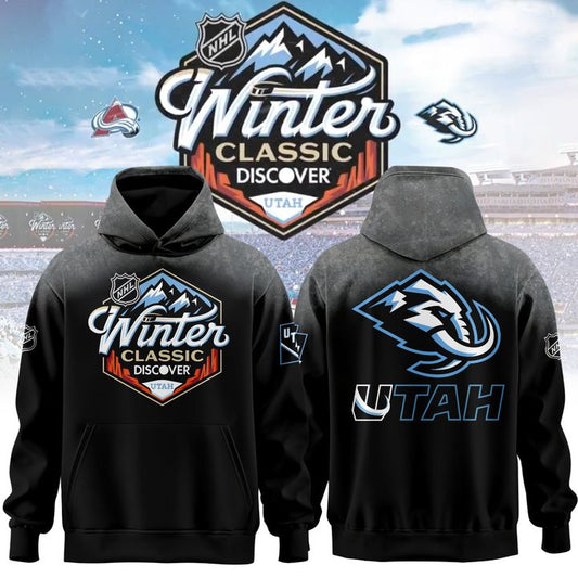 Utah Mammoth Winter Classic logo Hoodie - Black