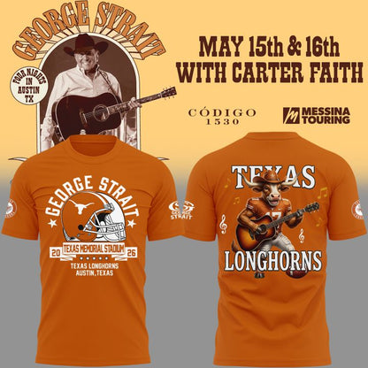 Limited Edition King George Strait x Texas Longhorns Football - The King of Country Music T-Shirt