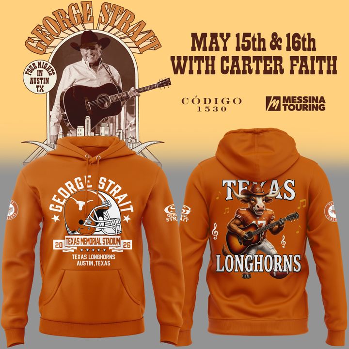 King George Strait x Texas Longhorns Football - The King of Country Music Hoodie