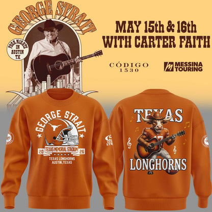 King George Strait x Texas Longhorns Football - The King of Country Music Sweatshirt