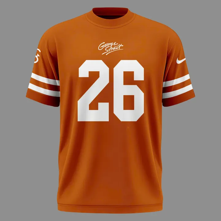 26 King George Strait x Texas Longhorns Football - The King of Country Music T-Shirt