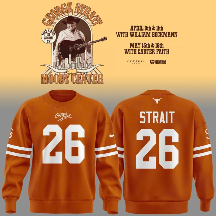 Limited Edition 26 King George Strait x Texas Longhorns Football - The King of Country Music Sweatshirt