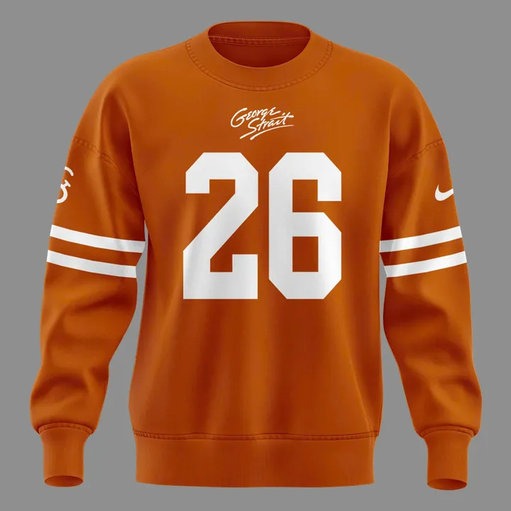 Limited Edition 26 King George Strait x Texas Longhorns Football - The King of Country Music Sweatshirt