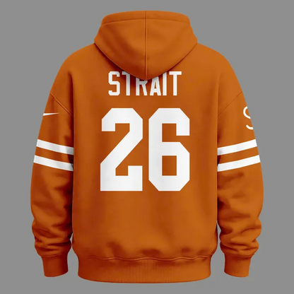 Number 26 King George Strait x Texas Longhorns Football - The King of Country Music Hoodie
