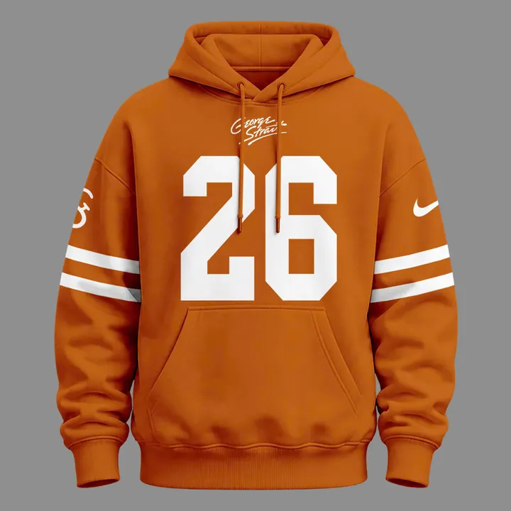 Number 26 King George Strait x Texas Longhorns Football - The King of Country Music Hoodie