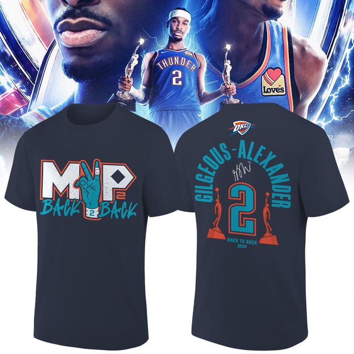 OKC Thunder 2026 MVP Back 2 Back Signature T-shirt