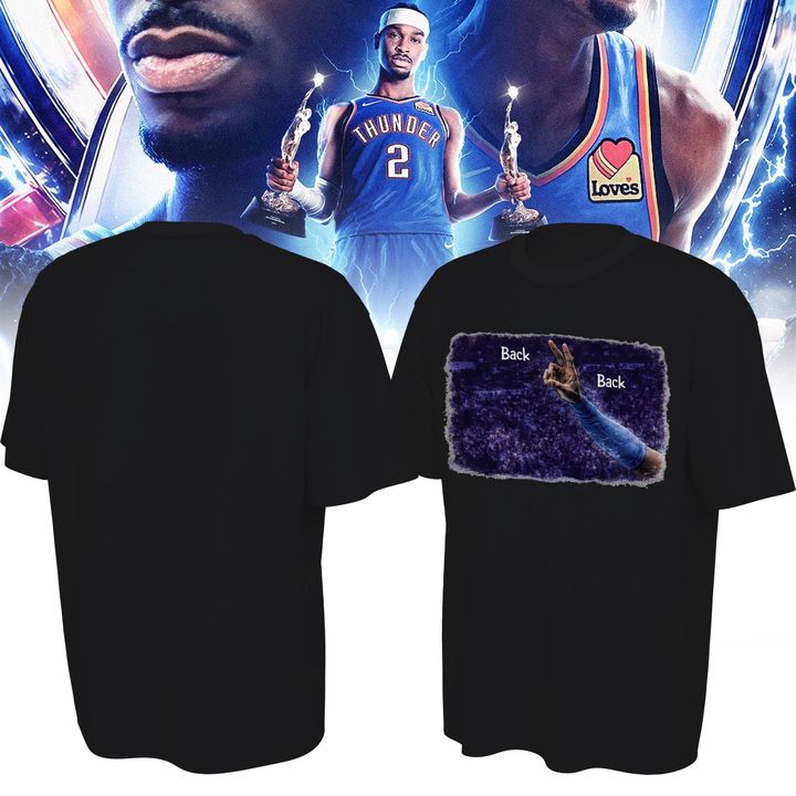 1. OKC Thunder 2026 MVP Back 2 Back Signature Black T-shirt