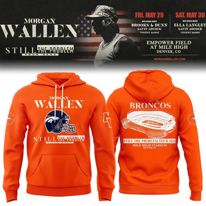 Exclusive Morgan Wallen x Denver Broncos - Still The Problem Tour 2026 Country Music Hoodie